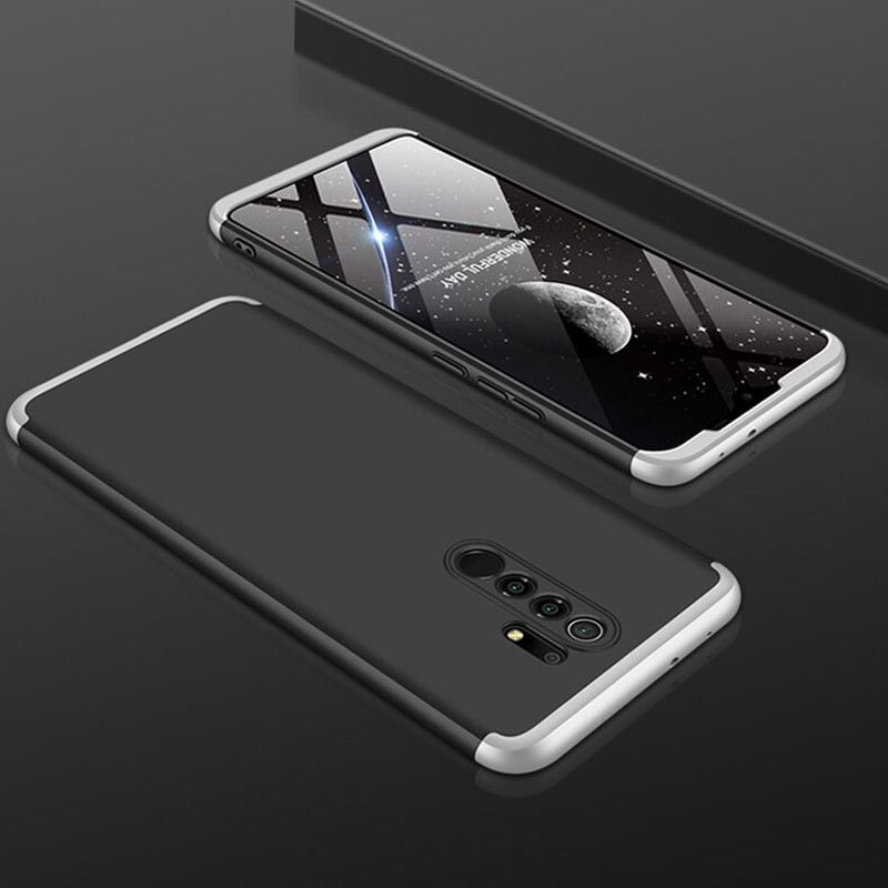 Фото Пластикова накладка GKK LikGus 360 градусів (орр) на Xiaomi Redmi 9 (Чорний / Срібний) на vchehle.ua