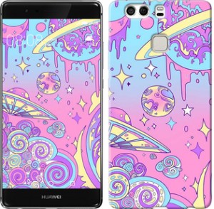 Чехол Розовая галактика для Huawei P9 Plus