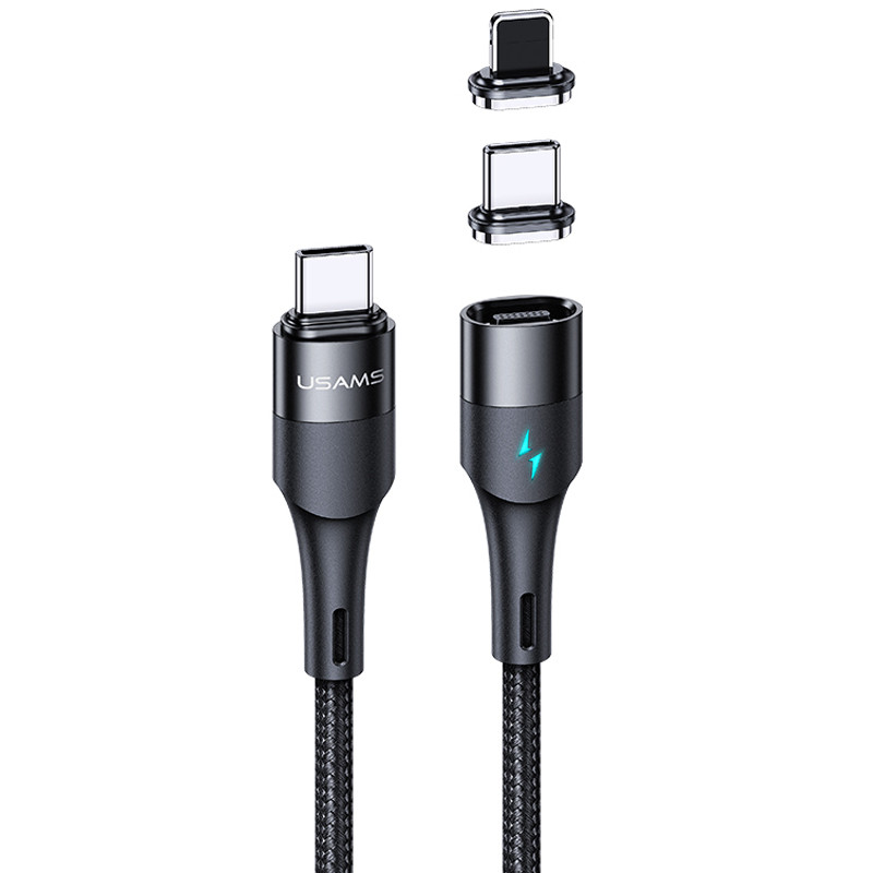 Дата кабель Usams US-SJ495 U66 Magnetic Type-C to Lightning 20W + Type-C 60W (1.2m)
