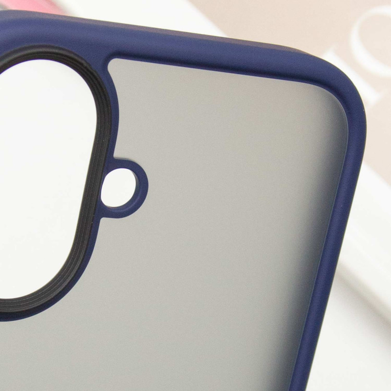 Купить TPU+PC чехол Metal Buttons для Apple iPhone 16 (6.1") (Синий) на vchehle.ua