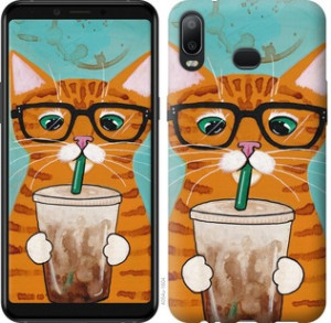 Чехол Зеленоглазый кот в очках для Samsung Galaxy A6s