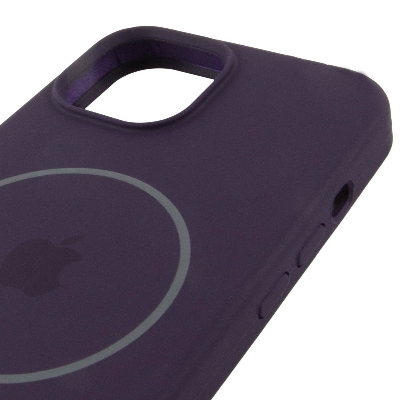 Чохол Silicone Case Full Protective (AA) with Magnetic Safe на Apple iPhone 15 Plus (6.7") (Фіолетовий / Elderberry) в магазині vchehle.ua