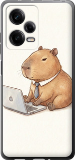 Чехол Funny Capybara CEO Working для Xiaomi Redmi Note 12 Pro 5G