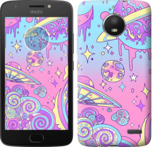 Чехол Розовая галактика для Motorola Moto E4