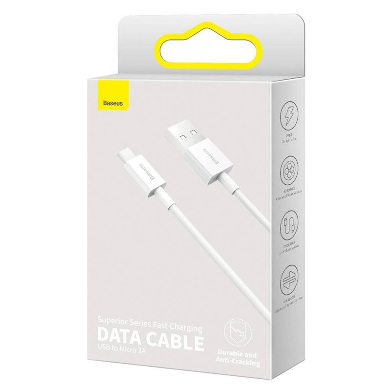 Купить Дата кабель Baseus Superior Series Fast Charging MicroUSB Cable 2A (2m) (CAMYS-A) (Белый) на vchehle.ua