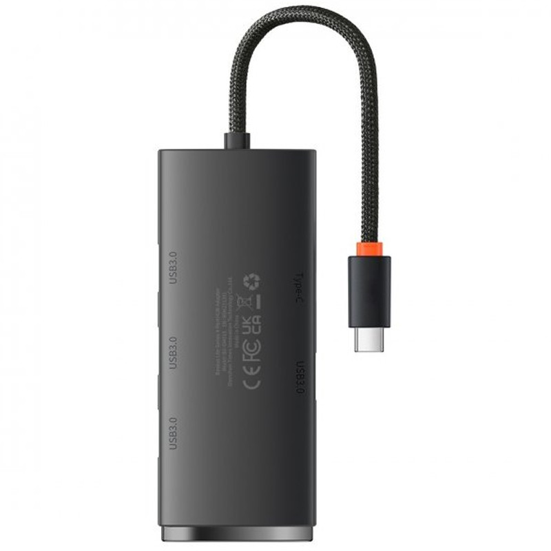 Фото Переходник HUB Baseus Lite Series 4in1 (Type-C to 4xUSB 3.0) 25cm (WKQX03) (Black) на vchehle.ua