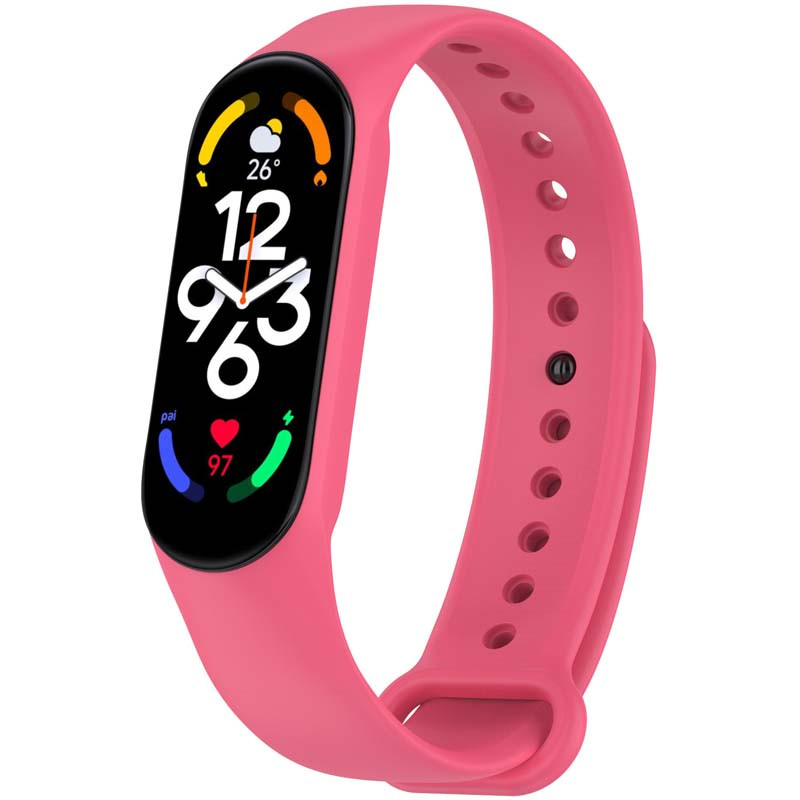 Силиконовый ремешок для Xiaomi Mi Band 7/6/5/4/3 (Малиновый / Dragon Fruit)