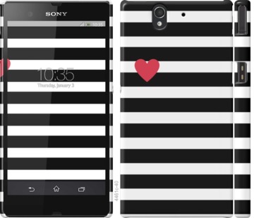 

Чехол Черно-белые полосы для Sony Xperia Z C6602 751893
