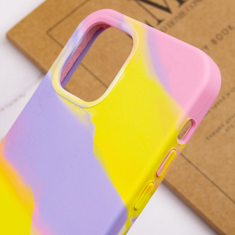 Купить Чехол Silicone case full Aquarelle для Apple iPhone 12 Pro / 12 (6.1") (Сиренево-желтый) на vchehle.ua