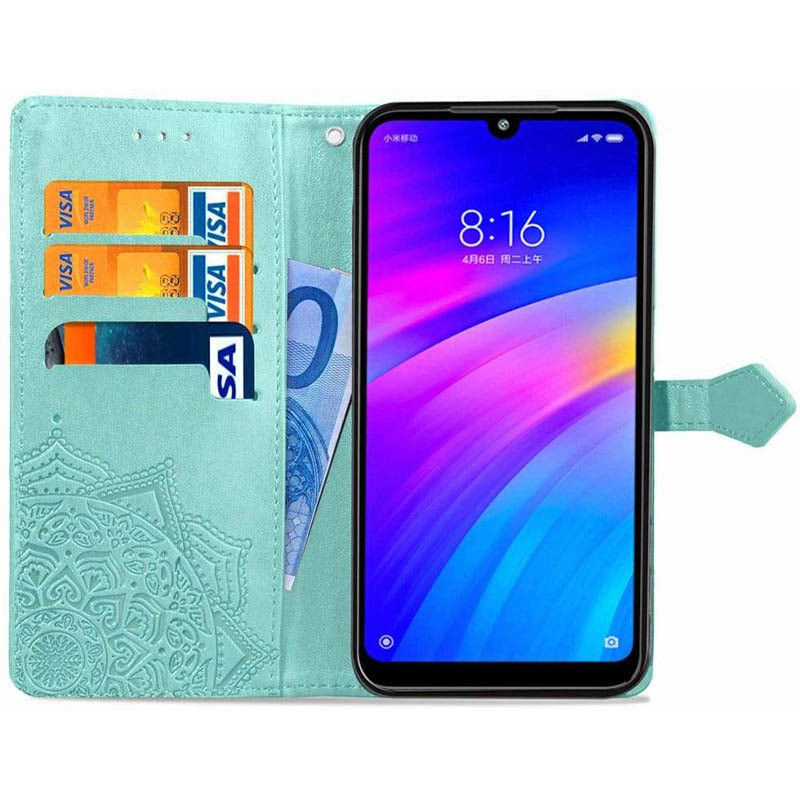 Шкіряний чохол-книжка Art Case з візитницею на Xiaomi Redmi Note 7 / Note 7 Pro / Note 7s (Бірюзовий) в магазині vchehle.ua