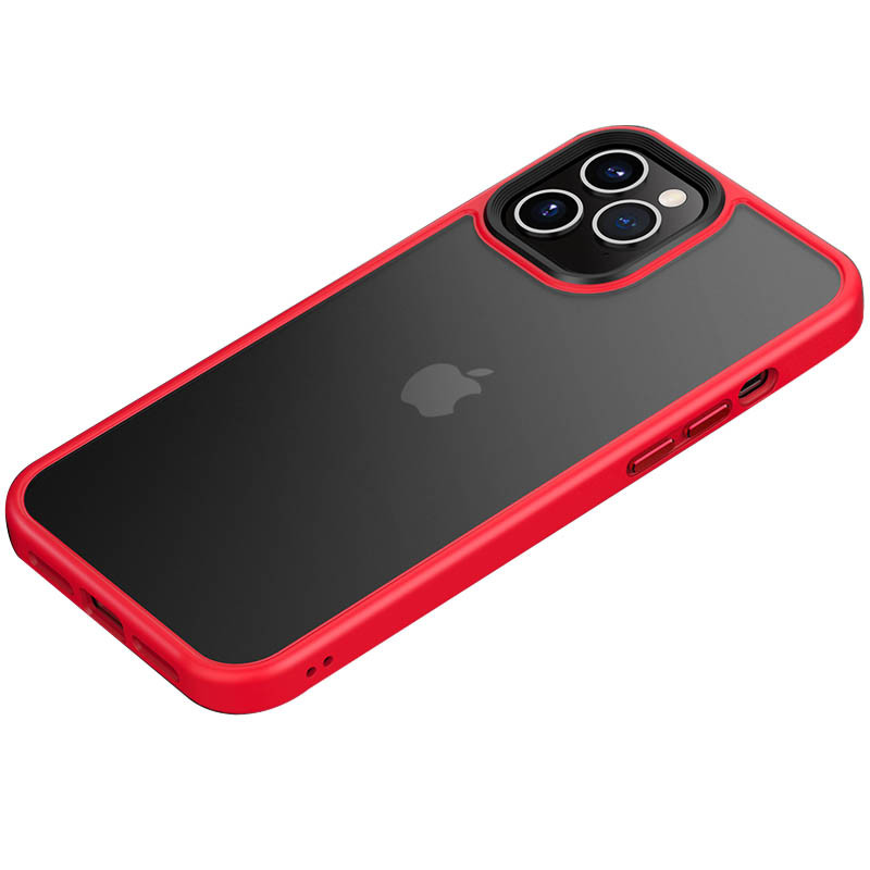 TPU+PC чохол Metal Buttons на Apple iPhone 12 Pro / 12 (6.1") (Червоний)
