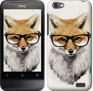 

Чехол Лис в очках для HTC One V t320e 634311