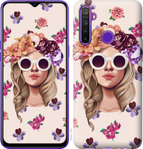 

Чехол Девушка с цветами v2 для Realme 5 920758