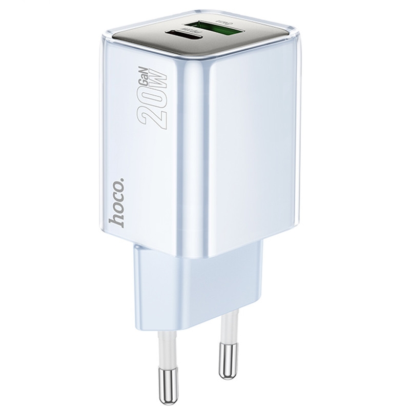 Фото МЗП Hoco N46 Glorious PD20W+QC3.0 (1USB-A/1C) (Blue) в маназині vchehle.ua