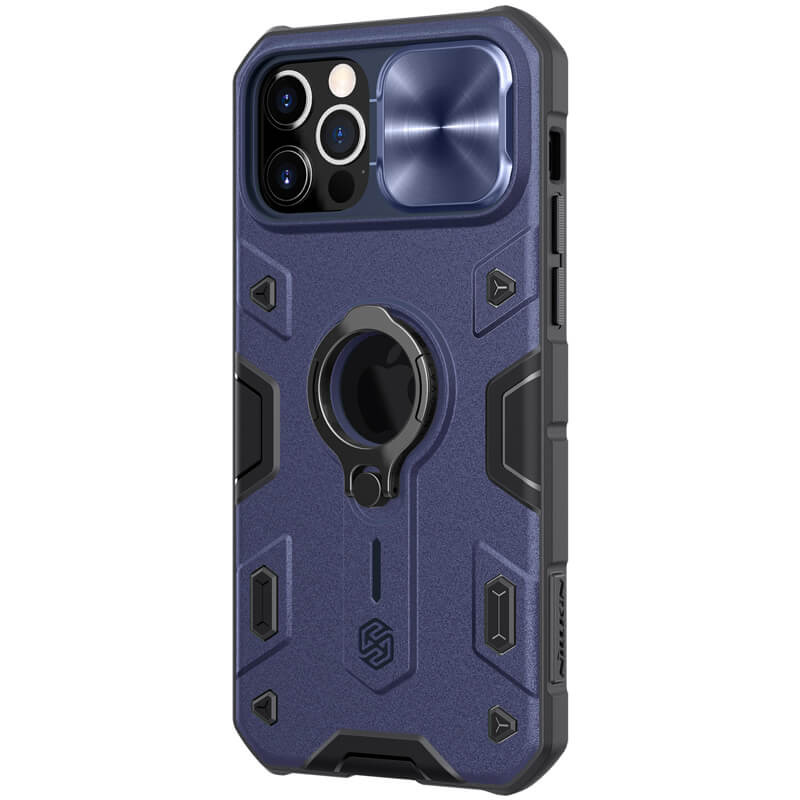 Фото TPU+PC чохол Nillkin CamShield Armor (шторка на камеру) на Apple iPhone 12 Pro Max (6.7") (Синій) на vchehle.ua