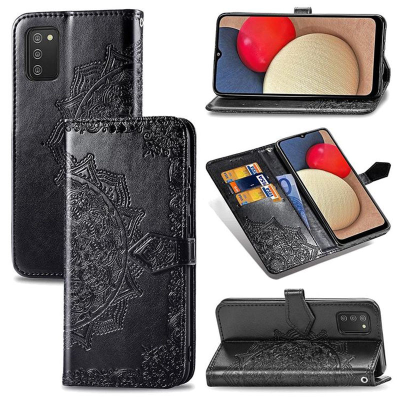 Фото Кожаный чехол (книжка) Art Case с визитницей для Samsung Galaxy A02s (Черный) на vchehle.ua