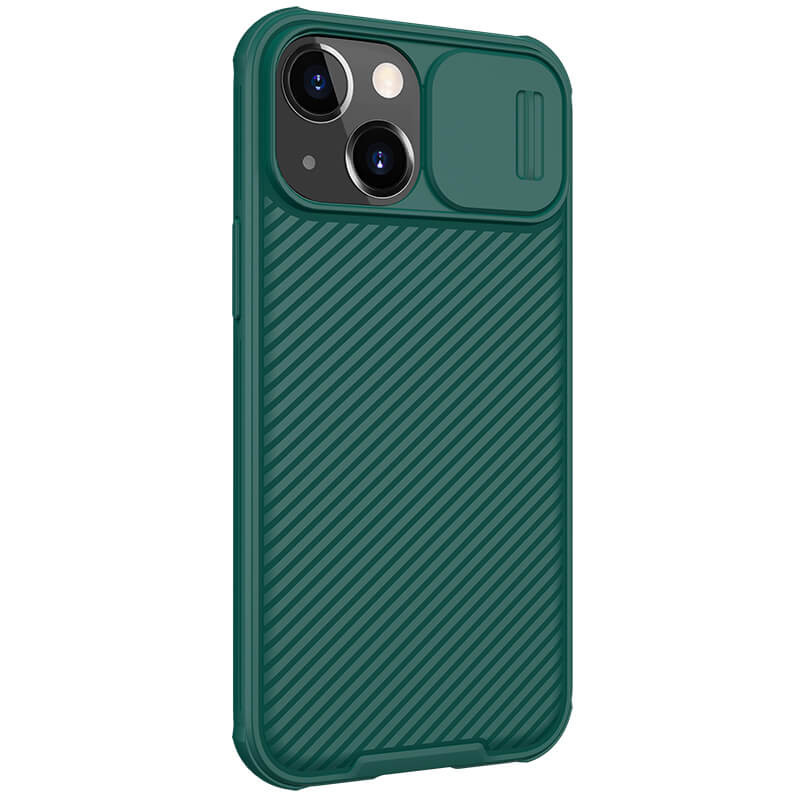 Карбонова накладка Nillkin Camshield (шторка на камеру) на Apple iPhone 13 / 14 (6.1") (Зелений / Dark Green) в магазині vchehle.ua