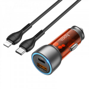 АЗУ Hoco NZ8 Sprinter PD43W+QC3.0 (1USB-A/1C) + кабель Type-C to Lightning