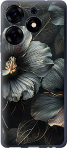 Чохол Чорні квіти на Tecno Spark 10 Pro