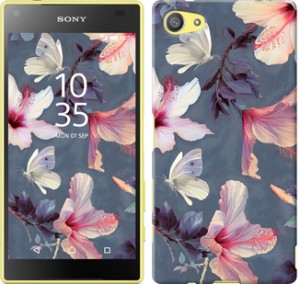 Чехол Нарисованные цветы для Sony Xperia Z5 Compact E5823
