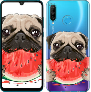 Чехол Мопс и арбуз для Huawei Honor 10i