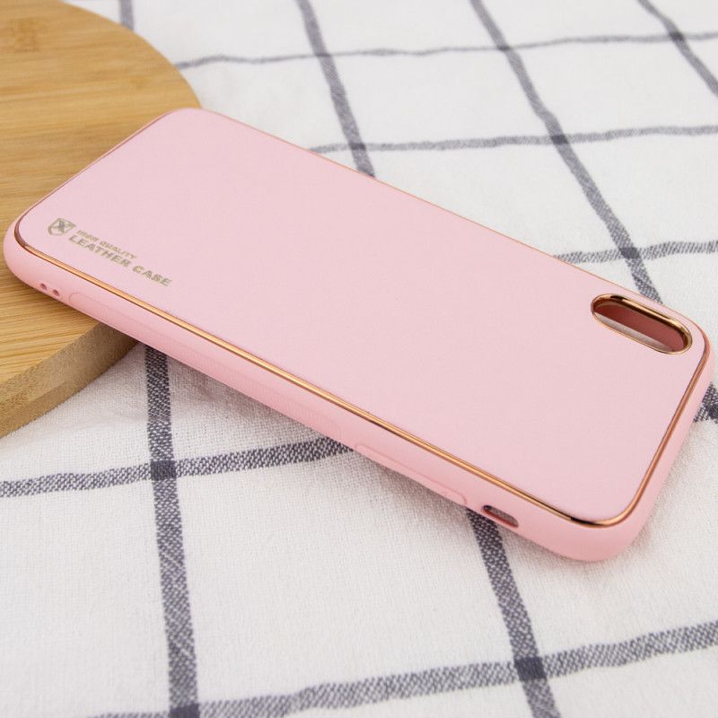 Фото Шкіряний чохол Xshield на Apple iPhone X / XS (5.8") (Рожевий / Pink) в маназині vchehle.ua