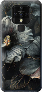 Чохол Чорні квіти на Tecno Camon 16 SE CE7j