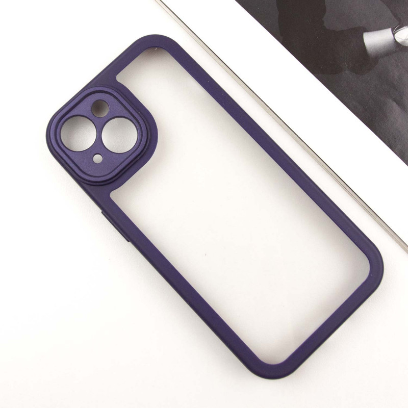 Фото TPU чохол Transparent + Colour 1,5mm на Apple iPhone 14 (6.1") (Purple) на vchehle.ua