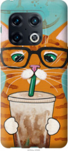 Чехол Зеленоглазый кот в очках для OnePlus 10 Pro