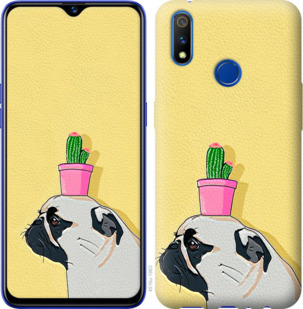 

Чехол Мопс с кактусом для Realme 3 Pro 920834