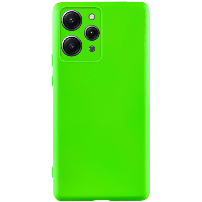 Чехол TPU GETMAN Liquid Silk Full Camera для Xiaomi Redmi 12 (Салатовый / Neon Green)