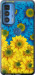 Чехол Жёлто-голубые цветы для Motorola Edge 20 Pro