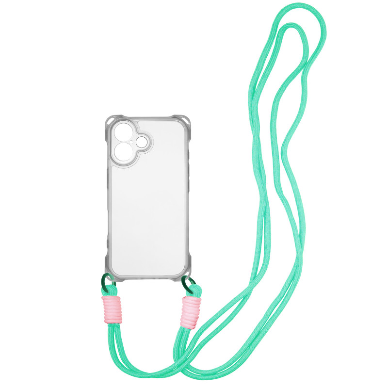 Чехол TPU CrossBody with straps для Apple iPhone 16 Plus (6.7") (Transparent)