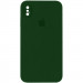 Чохол Silicone Case Square Full Camera Protective (AA) на Apple iPhone XS / X (5.8") (Зелений / Army green)