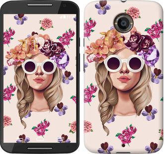 

Чехол Девушка с цветами v2 для Motorola Moto X2 190463