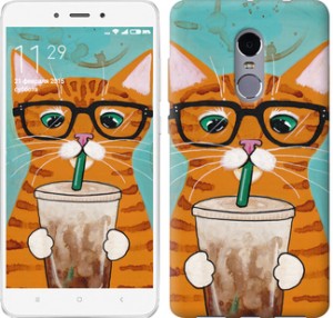 Чехол Зеленоглазый кот в очках для Xiaomi Redmi Note 4