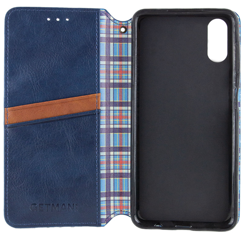 Кожаный чехол-книжка GETMAN Cubic (PU) для Apple iPhone X / XS (5.8") (Синий) в магазине vchehle.ua