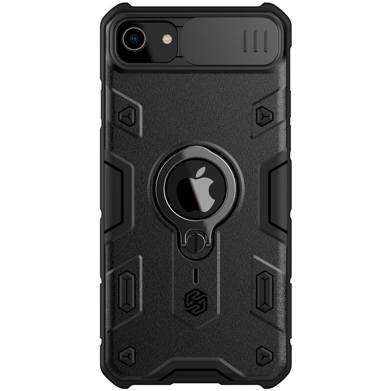 TPU+PC чохол Nillkin CamShield Armor (шторка на камеру) на Apple iPhone SE (2020) (Чорний)