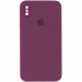 Чохол Silicone Case Square Full Camera Protective (AA) для Apple iPhone X / XS (5.8") (Бордовий / Maroon)