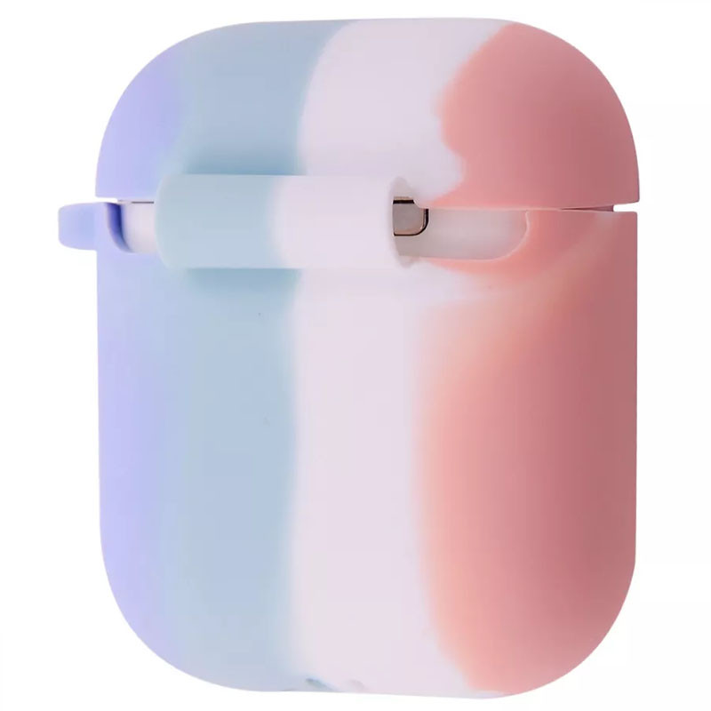 Фото Силіконовий футляр Colorfull для навушників AirPods 1/2 (Рожевий / Бузковий) на vchehle.ua