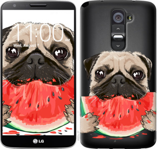 

Чехол Мопс и арбуз для LG G2 843618