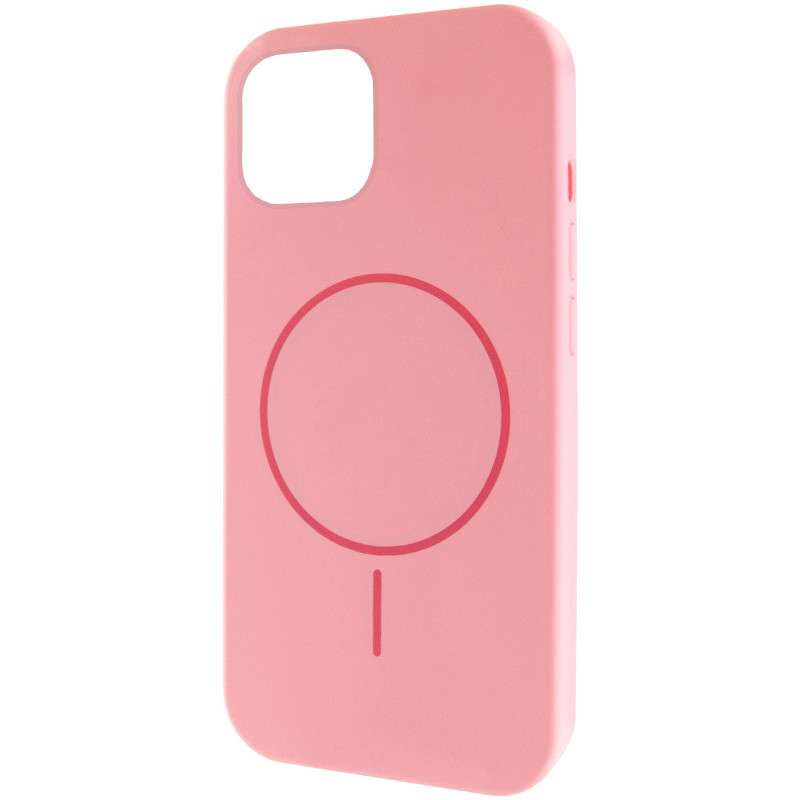 Чехол Silicone Case Full Protective (AA) NO LOGO with Magnetic Safe для Apple iPhone 11 (6.1") (Розовый / Light pink)