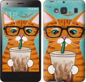Чохол Зеленоокий кіт в окулярах на Xiaomi Redmi 2