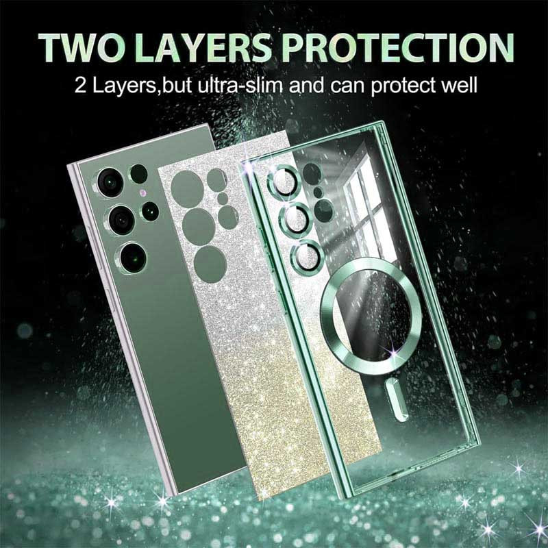 Фото TPU чохол Delight case with Magnetic Safe з захисними лінзами на камеру на Samsung Galaxy S25 Ultra (Зелений / Emerald) в маназині vchehle.ua