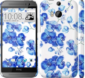 

Чехол Голубые орхидеи для HTC One M8 724962