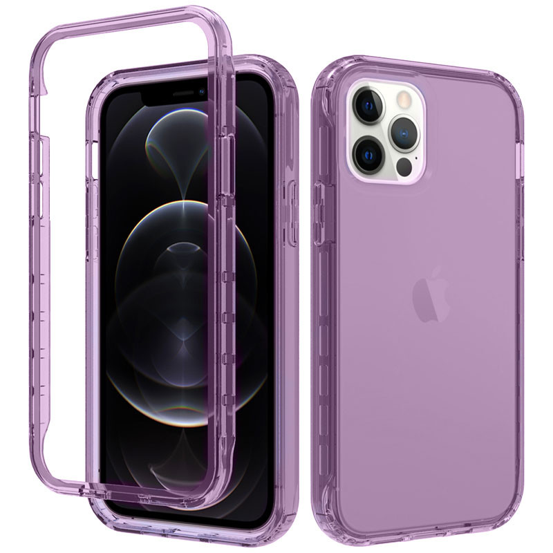 Чохол TPU + PC Full Body з захистом 360 на Apple iPhone 12 Pro / 12 (6.1") (Фіолетовий)