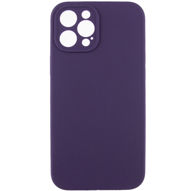 Чехол Silicone Case Full Camera Protective (AA) NO LOGO для Apple iPhone 12 Pro (6.1") (Фиолетовый / Elderberry)
