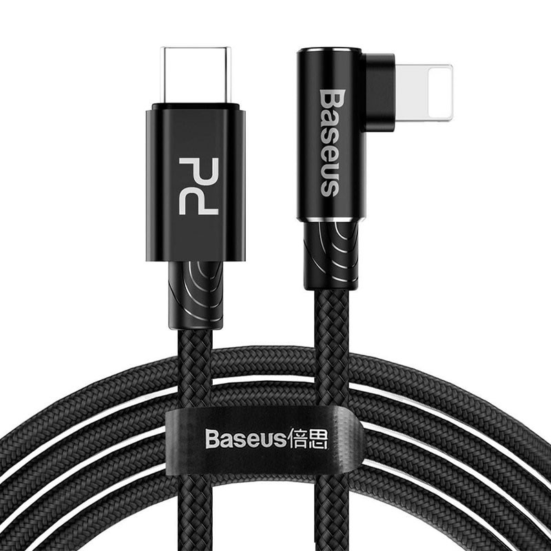 

Дата кабель Baseus MVP Elbow Type-C to Lightning PD 18W (1m) (Black) 937439