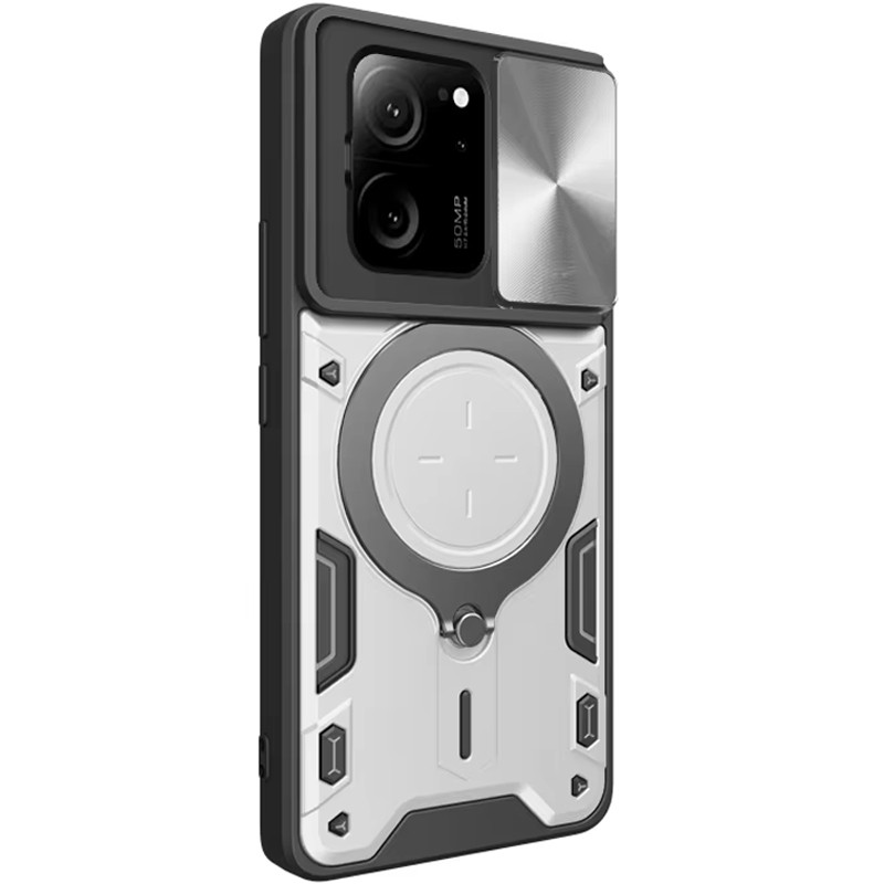 Ударопрочный чехол Bracket case with Magnetic для Xiaomi 13T / 13T Pro (Silver) в магазине vchehle.ua