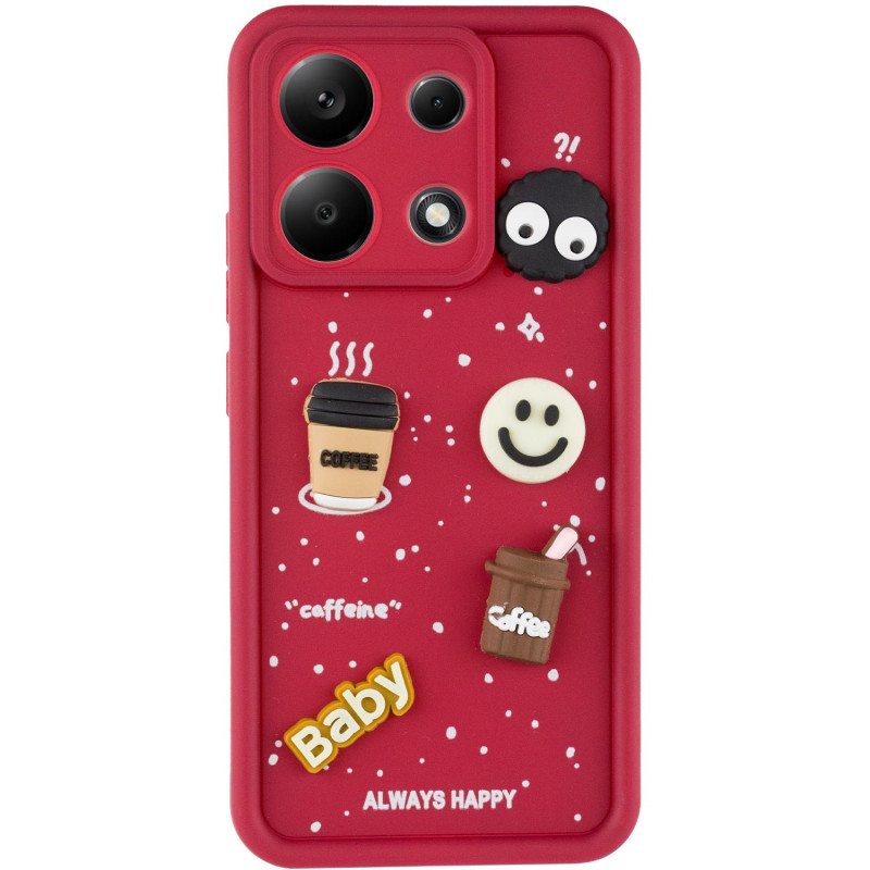 Фото Чехол TPU Toys Case для Xiaomi Redmi Note 13 Pro 4G / Poco M6 Pro 4G (Red / Always Happy) на vchehle.ua